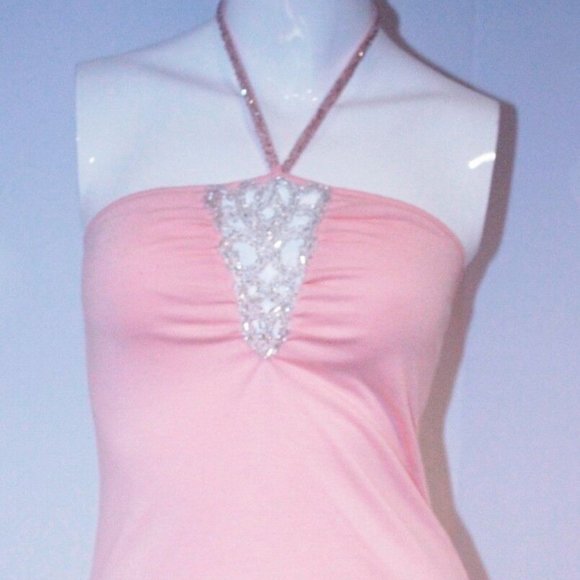 Walter Peach Rhinestone Halter Tank top ( XS ) - Picture 3 of 4